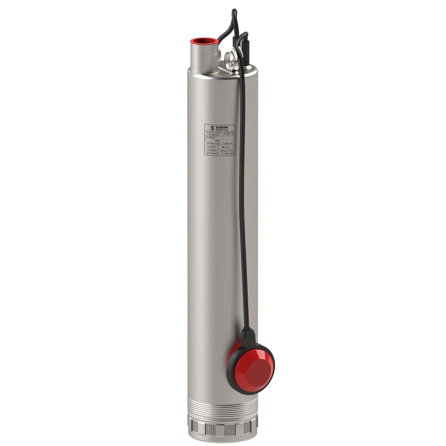 sumak-5sdf9 Sumak 5 SD 9 Paslanmaz Keson Kuyu Pompası, 1.5 HP, 220V - Görsel 1