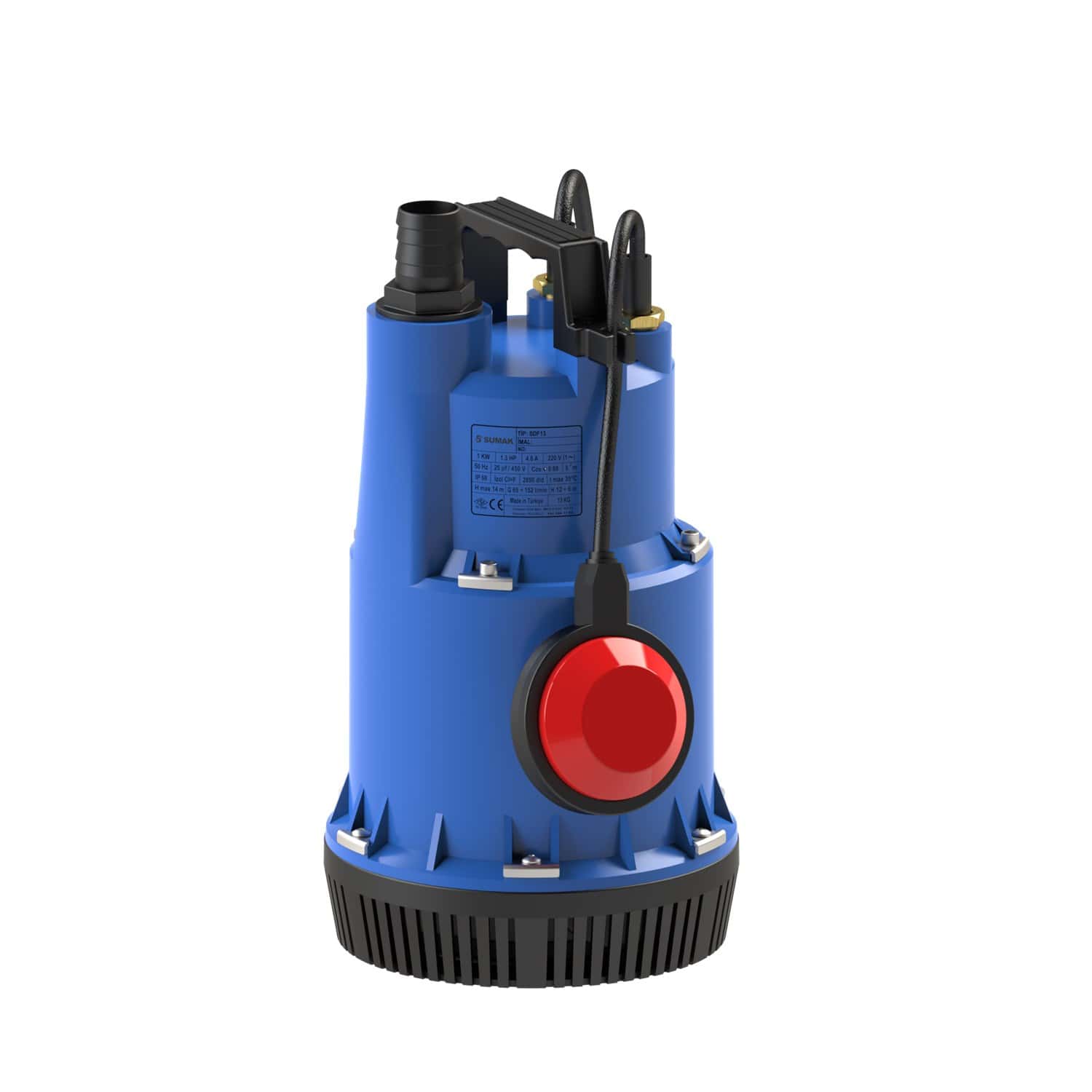 sdf10-sdf13 Sumak SDF 10 Plastik Gövdeli Drenaj Dalgıç Pompa, 0.85 HP, 220V - Görsel 1